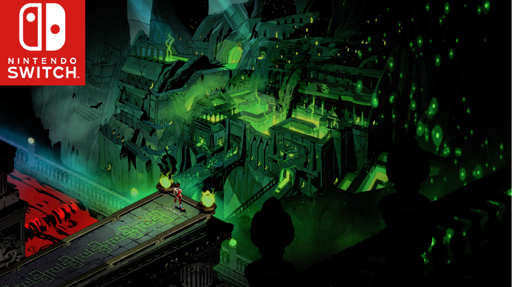 De onderwereld van Hades op de Nintendo Switch. Hades kun je downloaden op jouw Nintendo Switch micro SD kaart.